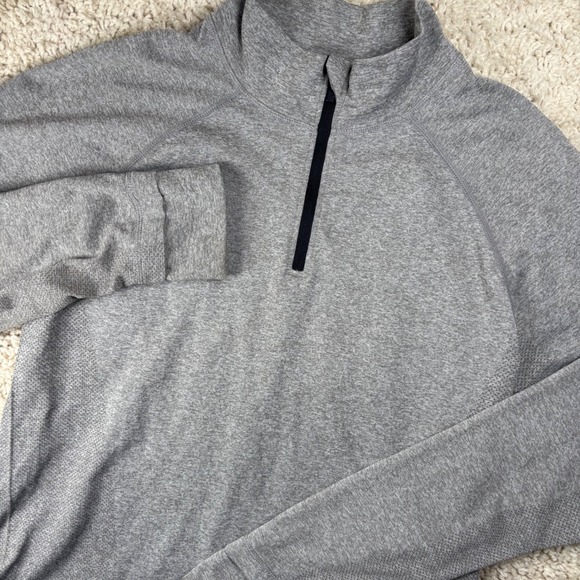Fabletics Other - Fabletics Mens Quarter Zip Pullover Medium Gray Performance Long Sleeve